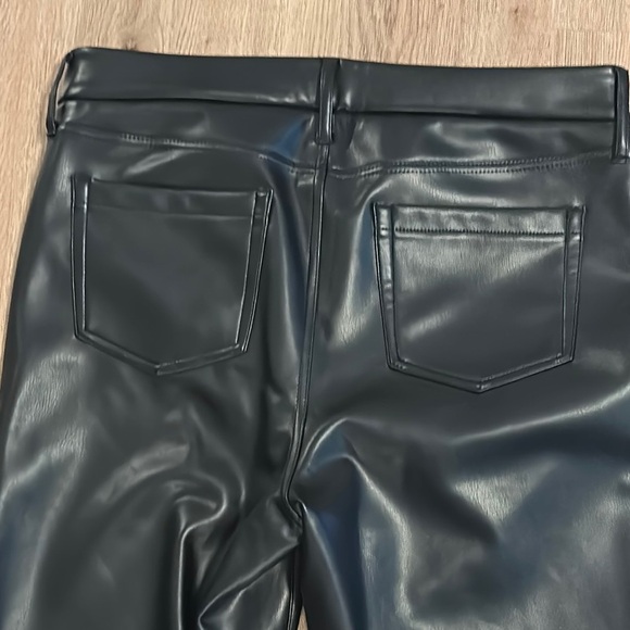 NYDJ Black Faux Leather Pants NWOT - Picture 3 of 5